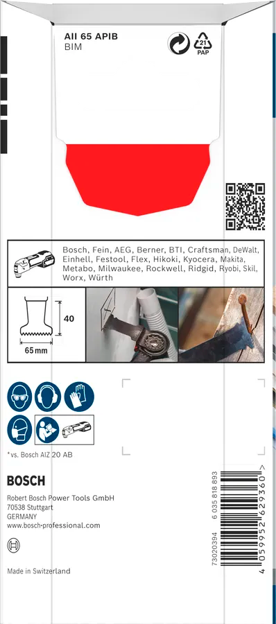 PRO AII 65 APIB Invalzaagblad, 65 x 40 mm, 5 stuks