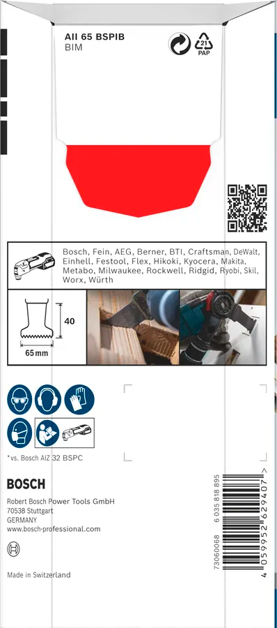 Bosch PRO AII 65 BSPIB Invalzaagblad 65 x 40 mm – 5 stuks