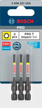 PRO T Impact bits T10 / T15 / T20, 55 mm