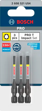PRO T Impact bits T10 / T15 / T20, 55 mm