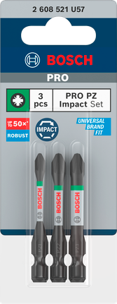 Bosch PRO Pozidriv Impact Bit Set PZ1-PZ3 – 55 mm (3-delig)