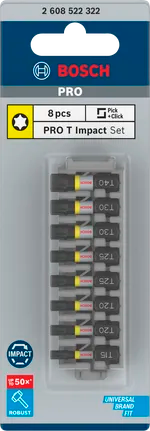 PRO Torx Slagschroefbit Set – 8-delig, 25 mm, T15–T40 – Premium Kwaliteit
