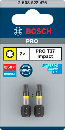 PRO Torx slagschroefbit, T27, 25 mm, 2-delig