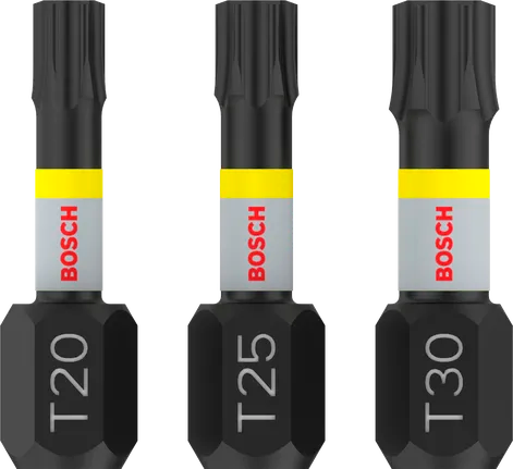 PRO T Impact schroefbit, T20 x 25, T25 x 25, T30 x 25 mm, 3-delig