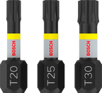 PRO T Impact schroefbit, T20 x 25, T25 x 25, T30 x 25 mm, 3-delig