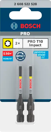 PRO Torx slagschroefbit, T10, 55 mm, 2-delig