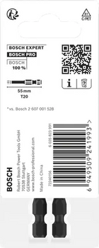 PRO Torx Slagschroefbit, T20, 55 mm, 2-Delig