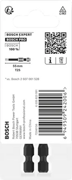PRO Torx Slagschroefbit, T25, 55 mm, 2-Delig