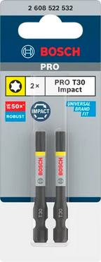 PRO Torx Slagschroefbit, T30, 55 mm, 2-Delig