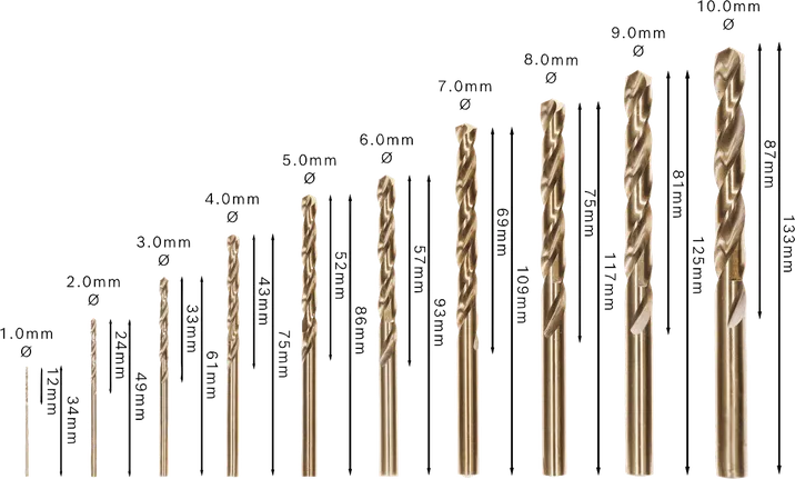 PRO Stainless Steel HSS Co Spiraalboorset 10 Delig
