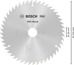 Bosch PRO Wood cirkelzaagblad, 210 x 2 x 30 mm
