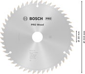 Bosch PRO Wood cirkelzaagblad, 210 x 2 x 30 mm