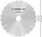 Bosch PRO Wood cirkelzaagblad 216 x 2 x 30 mm, T24
