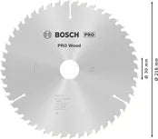 Bosch PRO Wood cirkelzaagblad 216 x 2 x 30 mm, T48