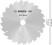 Bosch PRO Wood cirkelzaagblad, 254 x 2 x 30 mm, T24