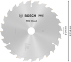 Bosch PRO Wood cirkelzaagblad, 254 x 2 x 30 mm, T24