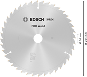 Bosch PRO Wood cirkelzaagblad, 254 x 2/1,4 x 30 mm