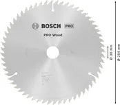 Bosch PRO Wood cirkelzaagblad, 254 x 2/1,4 x 30 mm, T60