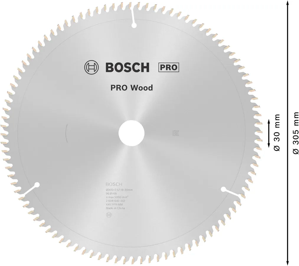 Bosch PRO Wood cirkelzaagblad 305 mm T96