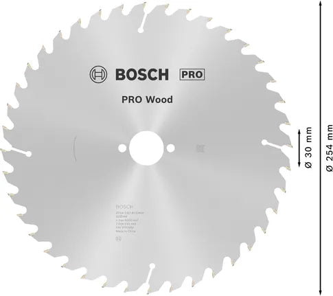 Bosch PRO Wood Cirkelzaagblad – 254 x 2,8 x 30 mm, T60