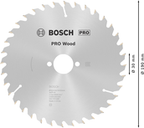 Bosch PRO Wood cirkelzaagblad, 190 x 2,6 x 30 mm, T36