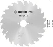 Bosch PRO Wood cirkelzaagblad, 200 x 2,8 x 30 mm, T24