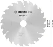 Bosch PRO Wood cirkelzaagblad, 210 x 2,8 x 30 mm, T24