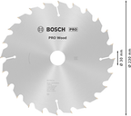Bosch PRO Wood cirkelzaagblad, 230 x 2,8 x 30 mm, T24