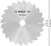 Bosch PRO Wood cirkelzaagblad, 230 x 2,8 x 30 mm, T24