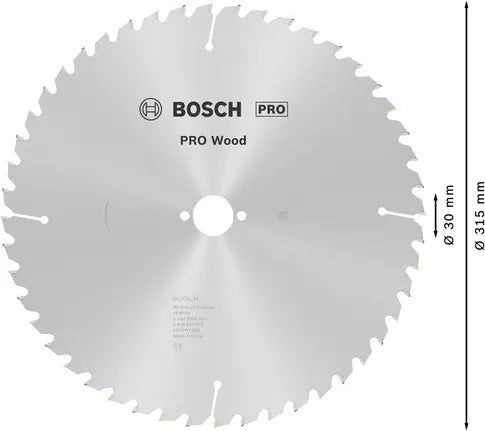 Bosch PRO Wood Cirkelzaagblad – 315 x 3,2 x 30 mm, T48