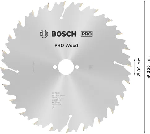 Bosch PRO Wood Cirkelzaagblad 250 x 3,2 x 30 mm, T24