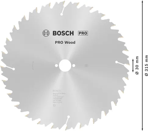 Bosch PRO Wood Cirkelzaagblad 315 x 3,2 x 30 mm, T28