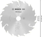 Bosch PRO Wood cirkelzaagblad, 130 x 2 x 16 mm, T18
