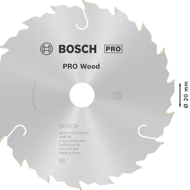 Zaagblad Wood - 150 mm x 20 mm x 18T