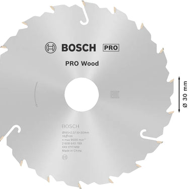Zaagblad Wood - 165 mm x 30 mm x 18T