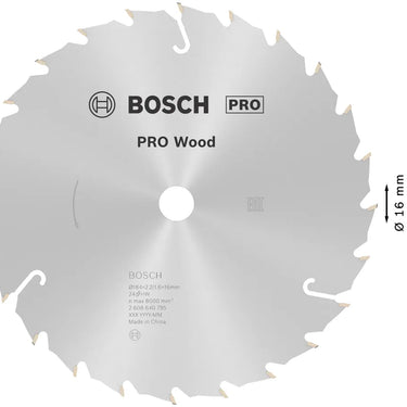 Zaagblad Wood - 184 mm x 16 mm x 24T