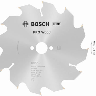 Zaagblad Wood - 160 mm x 20 mm x 12T