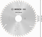 Bosch PRO Wood cirkelzaagblad, 165 x 2,6 x 30 mm