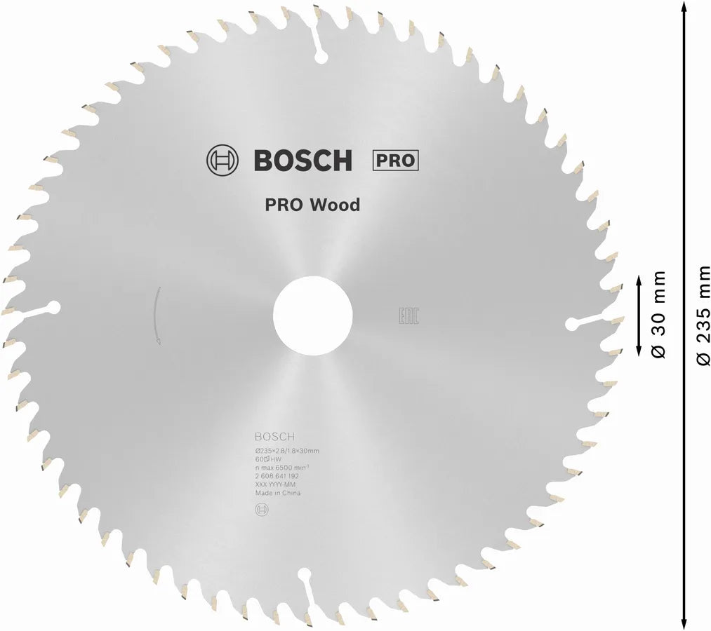 Bosch PRO Wood cirkelzaagblad, 235 x 2,8 x 30 mm