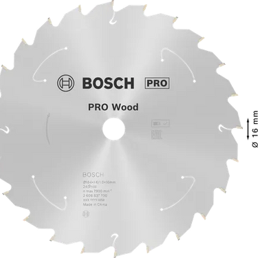 Zaagblad Hout - 184 mm x 16 mm x 24T
