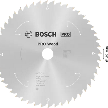 Zaagblad Hout - 190 mm x 20 mm x 48T