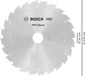 PRO Wood Cordless Cirkelzaagblad 216 x 1,7 x 30 mm T24