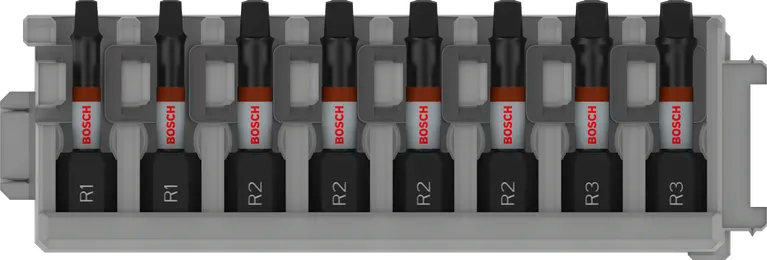 Bosch PRO R Impact Bits – R1, R2, R3, 55 mm (8 stuks)