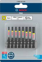 PRO Torx slagschroefbit, T15–T40, 55 mm, 8-delig