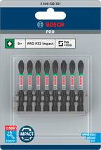 Bosch PRO Pozidriv Impact Bit Set PZ2 – 55 mm (8-delig)