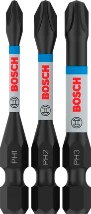 Bosch PRO Phillips Slagschroefbitset PH1, PH2, PH3, 55 mm (3-delig)