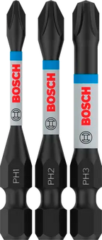 Bosch PRO Phillips Slagschroefbitset PH1, PH2, PH3, 55 mm (3-delig)