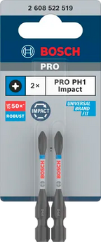 Bosch PRO Phillips Slagschroefbit PH1, 55 mm (2-delig)