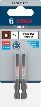 Bosch PRO Robertson Slagschroefbits – R2, 55 mm (2 stuks)