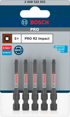 Bosch PRO Robertson Slagschroefbits – R2, 55 mm (5 stuks)